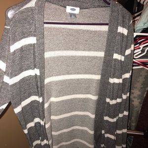 Gray and White Cardigan